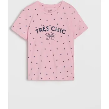 Dívčí tričko Sinsay - Tričko s krátkým rukávem - růžová - 313DU-30X - 313DU-30X-104