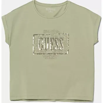 Pánské oblečení Dětské tričko Guess zelená barva, J5GI18 K6YW4 J5GI18.K6YW4.PPYA 97X, vel. 167