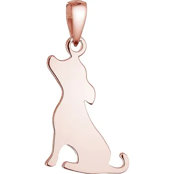 Přívěsek Pozlacený stříbrný přívěsek pes 64097 rose gold