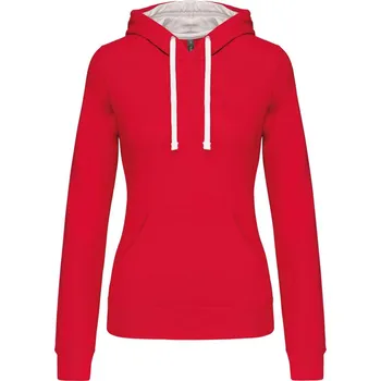 Dílna KARIBAN Dámská mikina s kontrastní kapucí K465 Barva: Červená - Bílá, Velikost: S