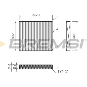 Kabinový filtr Filtr vzduchu v interiéru BREMSI FC0872