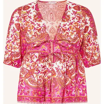 Dámská halenka Mrs & Hugs Dámská Halenka Ze Lnu, růžová / oranžová / bílá, 40