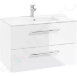 kielle Vega Skříňka včetně umyvadla,80x50x46 cm, 2 zásuvky, lesklá bílá, 50018S80