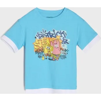 Chlapecké oblečení Sinsay - Tričko SpongeBob - tyrkysová - 261DZ-66X - 261DZ-66X-134