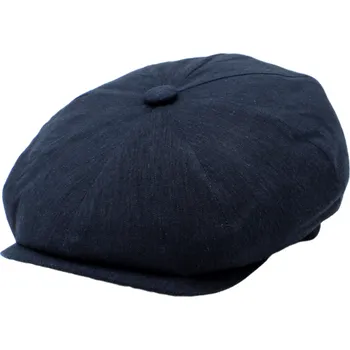 Čepice Tmavě modrá osmidílná letní bekovka z bavlny a lnu Velikost: 56 cm