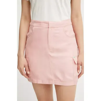 Dámská sukně Sukně Guess MYLAH růžová barva, mini, W5GD0A WH6E0 W5GD0A.WH6E0 39X, vel. L