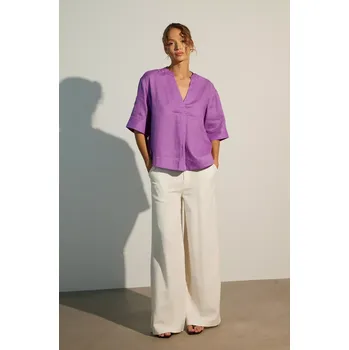 Dámská halenka Lněná halenka Medicine fialová barva, hladká RS25.BKD901 44X, vel. XL