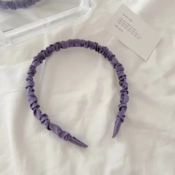 Čelenka Saténová skládaná čelenka pro ženy a dívky | dámské doplňky - Tmavě fialová