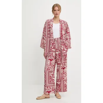 Dámské kalhoty Sako a kalhoty Answear.LAB QED3556.ums červená 33X, vel. M/L