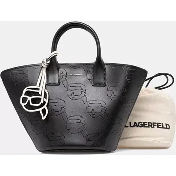 Kabelka Kožená kabelka Karl Lagerfeld IKON A1W30491 černá 99X, vel. ONE SIZE