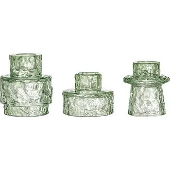 Svícen Dekorativní svícen Bloomingville Delphia 3-pack zelená barva 82061711 07X