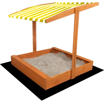 Puzzle SAND TROPIC Dřevěné pískoviště se stříškou 120x120cm (impregnované) žluto-bílé