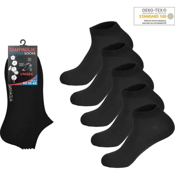 Pánské ponožky Gianvaglia 5-PACK Bavlněných kotníkových ponožek SK-501-BLACK Barva/Velikost: černá / 41-46