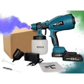 Malířský váleček ADM Stříkací pistole ADM537 + 2x Náhradní baterie 21V