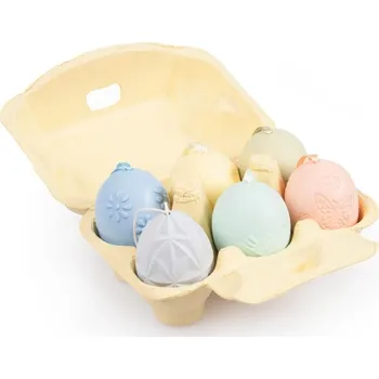 Velikonoční dekorace MFP vajíčka plast 6cm/6ks mix barev a motivů (prolis) 2221728