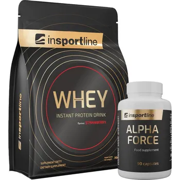 Protein inSPORTline SADA: Protein WHEY 700g + Stimulant AlphaForce, 90 kapslí jahoda