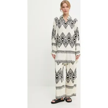 Dámské kalhoty Košile a kalhoty Answear.LAB dámská, béžová barva 70290.fos 01X, vel. S/M