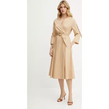 Dámské šaty Bavlněné šaty Liu Jo béžová barva, maxi, WA5170.T4390 80X, vel. 36