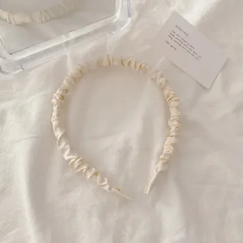 Čelenka Saténová skládaná čelenka pro ženy a dívky | dámské doplňky - Bílý