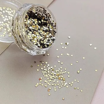 Zrcadlové třpytky hvězdičky a srdíčka na nehty | ozdoby na nehty, flitry - styl07