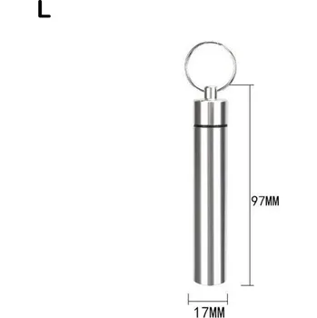 Lékovka Vodotěsný hliníkový držák na prášky s klíčenkou | přívěsek, lékový box - L