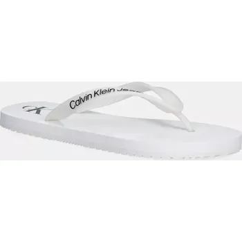 Dámské žabky Žabky Calvin Klein Jeans BEACH SANDAL TRANSPARENT TPU dámské, bílá barva, na plochém podpatku, YW0YW01829 00X, EUR 36