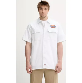 Pánská košile Košile Dickies pánská, bílá barva, relaxed, s klasickým límcem, DK0A4XRRWHX1 00X, vel. XL