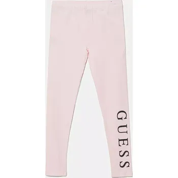 Dětské legíny Guess růžová barva, s potiskem, J93B11 J1314 J93B11.J1314.PPYA 03X, vel. 147-157