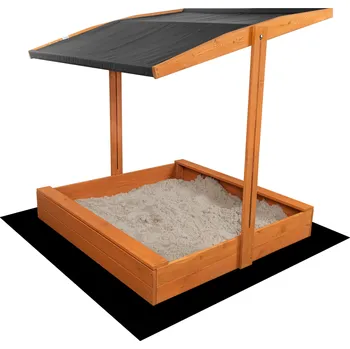 Puzzle SAND TROPIC Dřevěné pískoviště se stříškou 120x120cm (impregnované) šedé