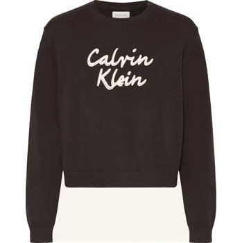 Dámská mikina Calvin Klein Dívčí Mikina Se Třpytivou Přízí, černá, 176