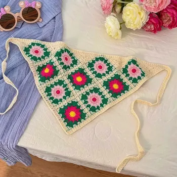 Čelenka Pletená vintage čelenka s květinovým vzorem pro ženy | vlasové doplňky - 7