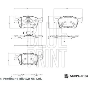 Brzdová destička Sada brzdových destiček, kotoučová brzda BLUE PRINT ADBP420184