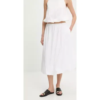 Dámská sukně Bavlněná sukně Answear.LAB bílá barva, midi, áčková 1691.HWK 00X, vel. L