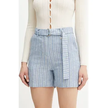 Dámské kraťasy Šortky s příměsí lnu Fracomina FS25SV6004W402Q6 modrá 95X, vel. 34
