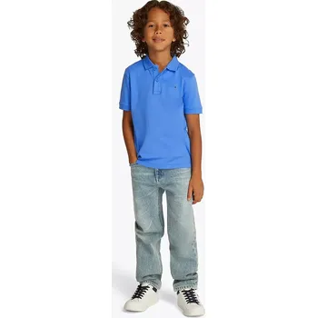 Dětská bavlněná polokošile Tommy Hilfiger KB0KB09333.128.176.PPYA modrá 55X, vel. 128