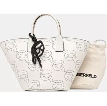 Kabelka Kožená kabelka Karl Lagerfeld IKON béžová barva, A1W30492 01X, vel. ONE SIZE