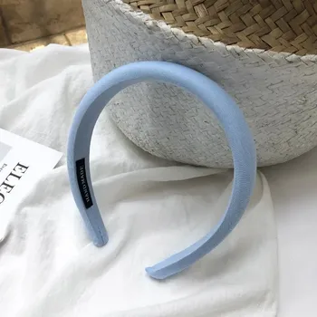 Čelenka Široká elastická houbičková čelenka | stylové doplňky - Světle modrá