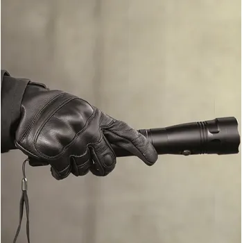 MILTEC - TAKTICKÉ RUKAVICE KOŽENÉ, ČERNÉ S