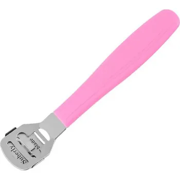 Pilník na patu Odstraňovač mozolů a škrabka paty z nerezu | pedikérský nástroj, pilník na nohy - Růžový