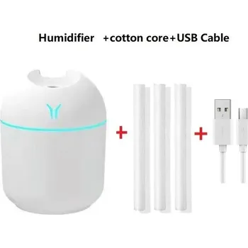 Elektrický aroma difuzér Mini aroma usb difuzér s osvětlením pro domácnost | aroma difuzér, usb difuzér - Bílý