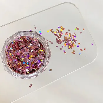 Zrcadlové třpytky hvězdičky a srdíčka na nehty | ozdoby na nehty, flitry - Styl 11