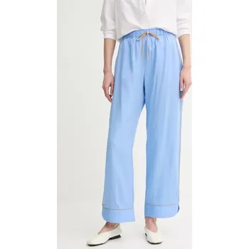 Dámské kalhoty Kalhoty s příměsí lnu MUNTHE UKAVA 255140525523 modrá 55X, vel. 34