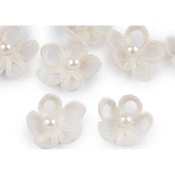 Monofilový květ s perlou Ø2,5 cm, barva 9 krémová nejsvět.