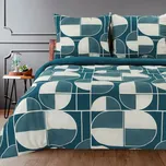 ArtFir Povlečení na dvojlůžko ELLA 09 | tmavě modrá/bílá 220 x 200 cm