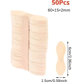 Přípravek na depilaci a epilaci 50 ks Dřevěné depilační špachtle pro vosk | voskovací pomůcky, epilační tyčinky - 1