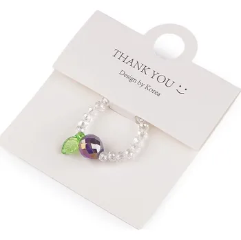 Prsten Prsten pružný z broušených korálků s AB efektem - 5 fialová