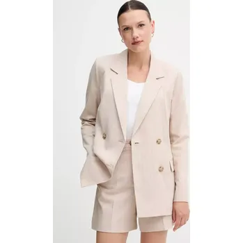 Dámské sako Sako s příměsí lnu United Colors of Benetton béžová barva, 29KBDW033 80X, vel. 36