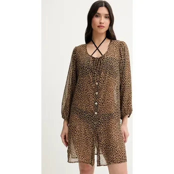 Pánská košile Košile MICHAEL Michael Kors MM54791 hnědá 88A, vel. L