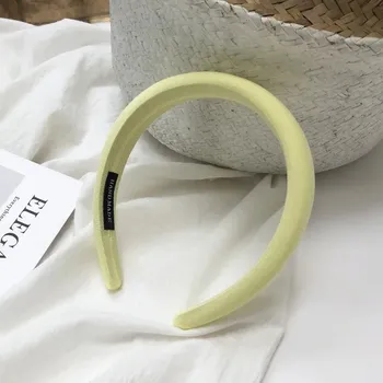 Čelenka Široká elastická houbičková čelenka | stylové doplňky - Žluť