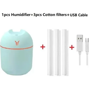 Elektrický aroma difuzér Mini aroma usb difuzér s osvětlením pro domácnost | aroma difuzér, usb difuzér - Modrý